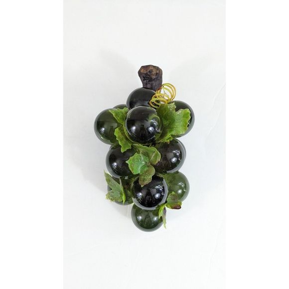 Large Green Lucite Grapes Bunch Vintage Decor Translucent Plastic - Picture 4 of 16